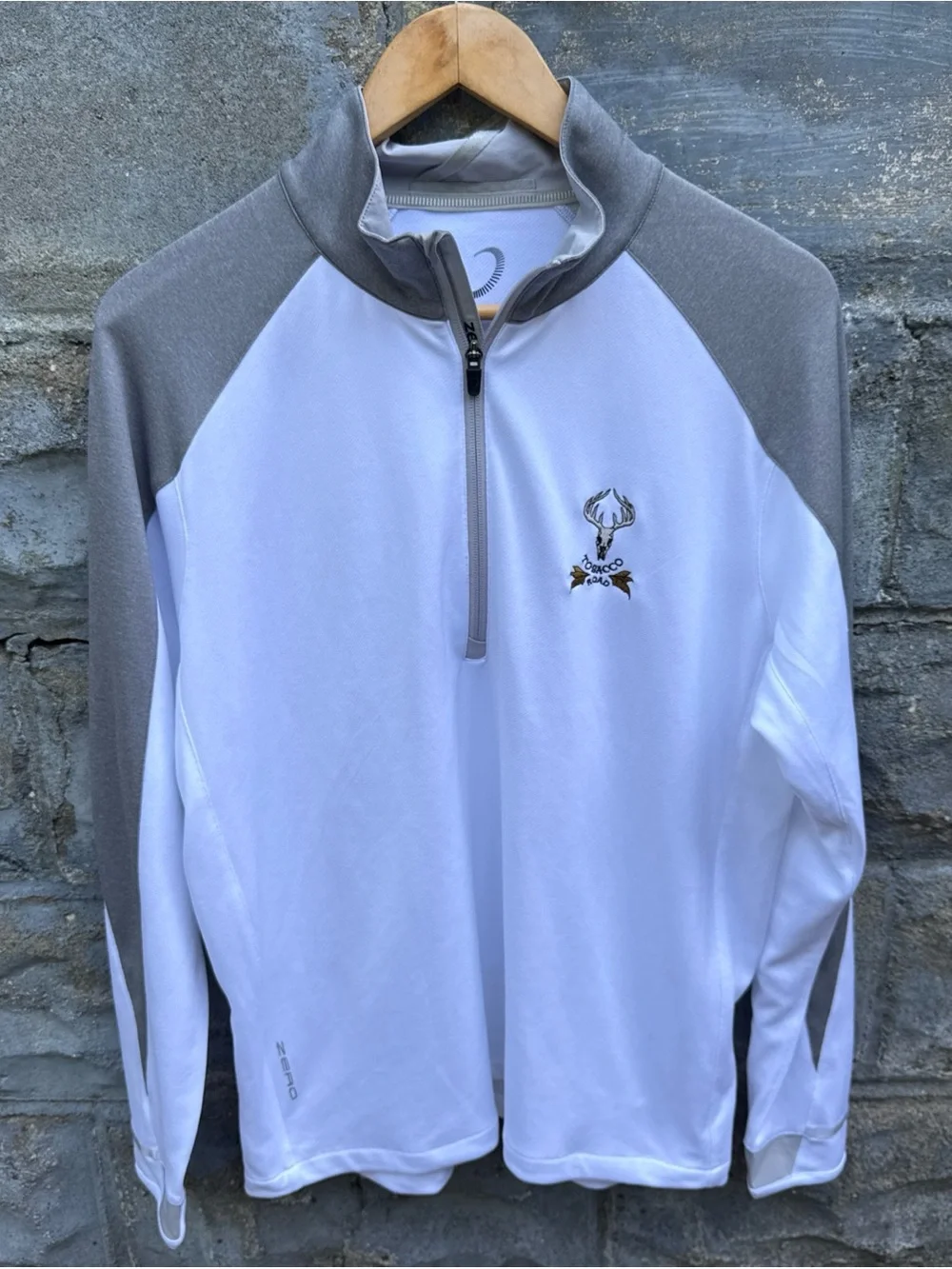 Tobacco Road Golf Zero Restriction 1/4 Quarter Zip Pullover Medium Jacket White
